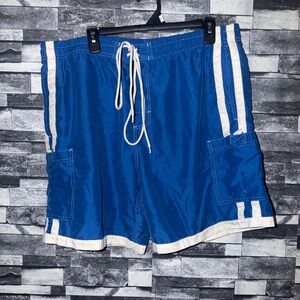Tatos Men's Blue Swim Trunks with White Trim size M